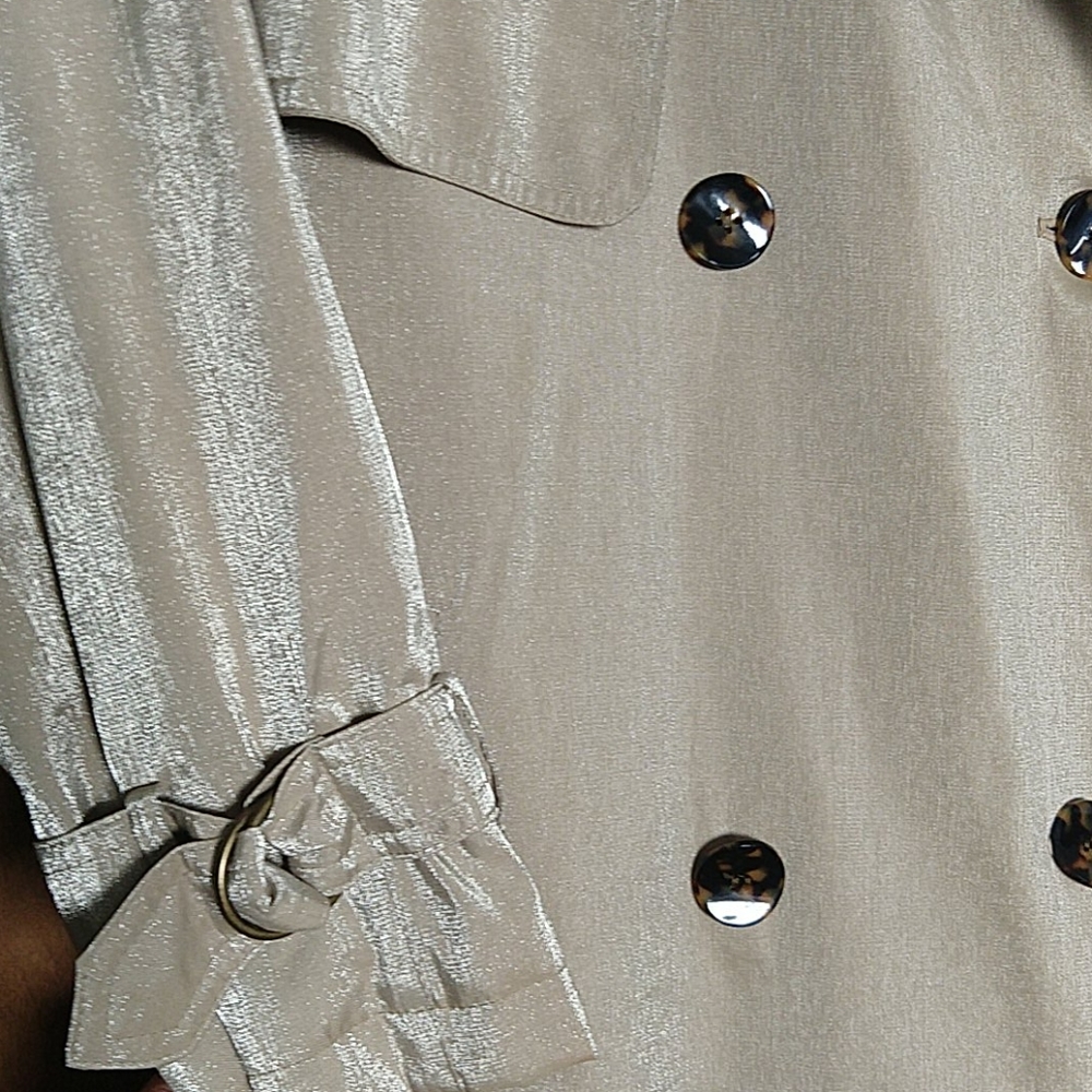 Vintage  Tan Shimmer Trenchcoat ( C02) - Picture 5 of 7